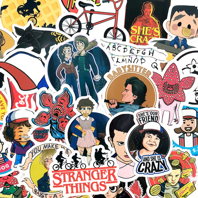 30Pcs Stranger Things Stickers Trend Marvel hero sticker Suitcase Decals On the Laptop Skateboard Stickers Pack For Kids Toys