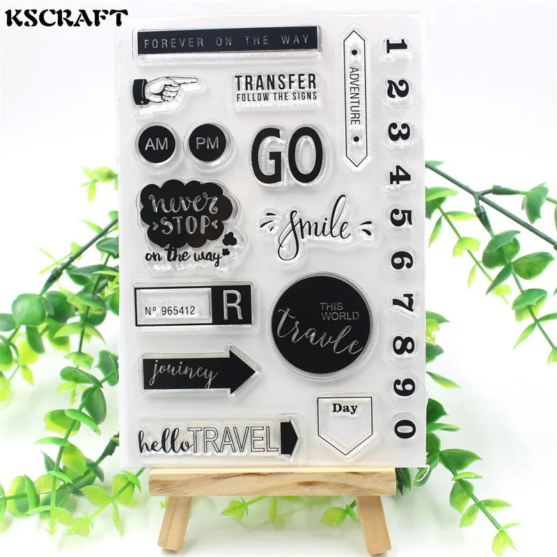 

KSCRAFT Hello Travel Transparent Clear Silicone Stamp/Seal for DIY scrapbooking/photo album Decorative clear stamp sheets 093
