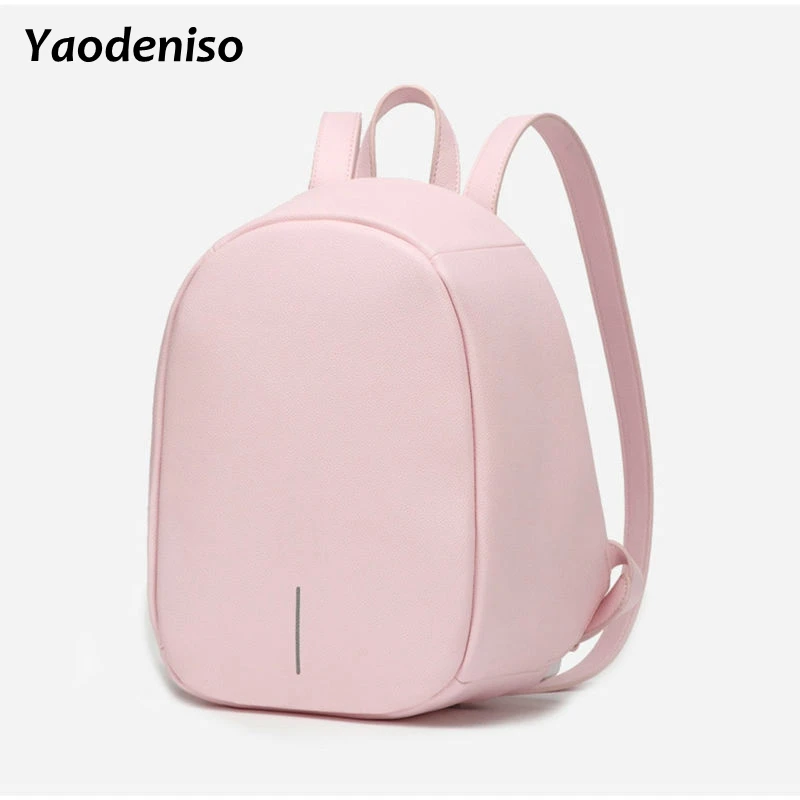 

Anti Theft Backpack Women Daily Reflective Stripe High Quality PU Leather Backpack Small Lady School Bagpack for Female
