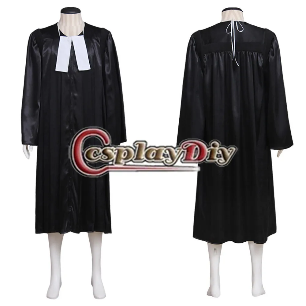 

Judge's Robe Costume Black Long Robe Unisex Halloween Cosplay Costume Custom Made