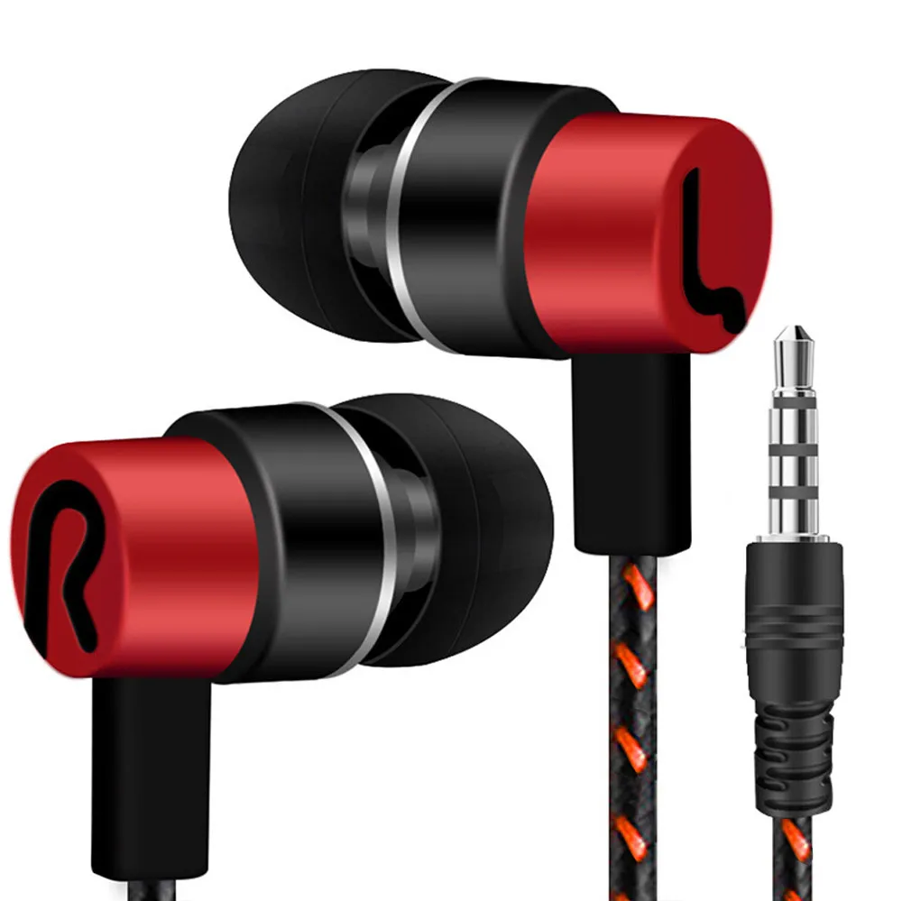 Stereo Bass Earphone In-Ear 3.5MM Wired Earphones Metal HIFI Earpiece with MIC for Xiaomi Samsung Huawei Phones