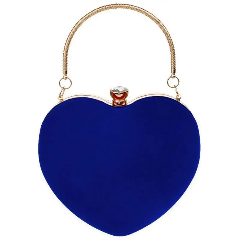 Heart Shape Clutch Bag Messenger Shoulder Handbag Tote Evening Bag Purse,blue-in Top-Handle Bags ...