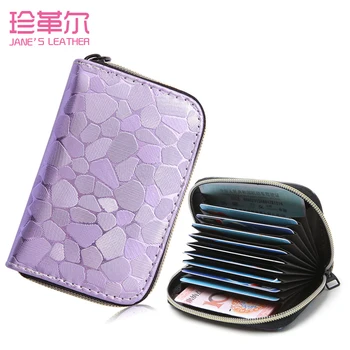 

JANE'S LEATHER Women Men Shining Card Holder Fashion Extendable Credit ID Card Case Bags Wallet Carteira Muje Small Coin Purse