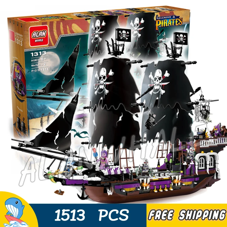 

1513pcs Pirates of the Caribbean Black Pearl General Dark Ship 1313 Model Building Blocks Children Boy Toys Compatible With lago