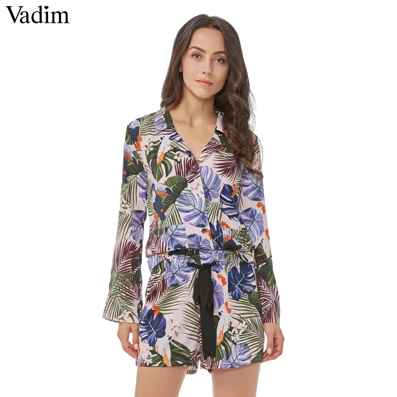 Женское элегантное платье vadim birds leaves, шорты с принтом на завязках, женские летние повседневные брендовые шорты pantalones cortos DK371
