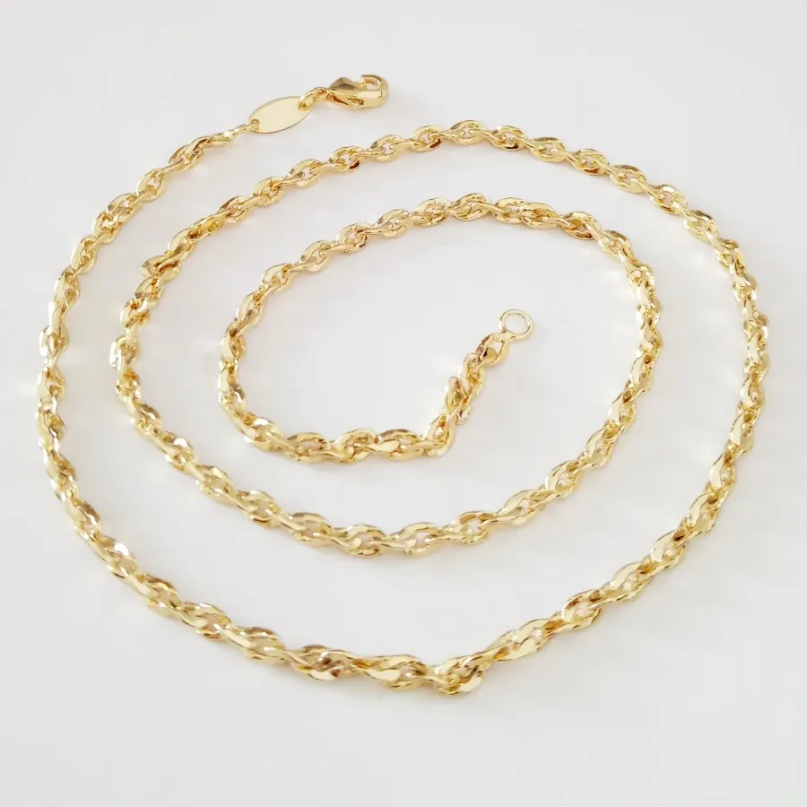 

Necklaces Women Necklace 2018 Chain New Fashion Women Jewelry Trendy Copper Long Lady 3mm 48cm Slim Necklace Chains