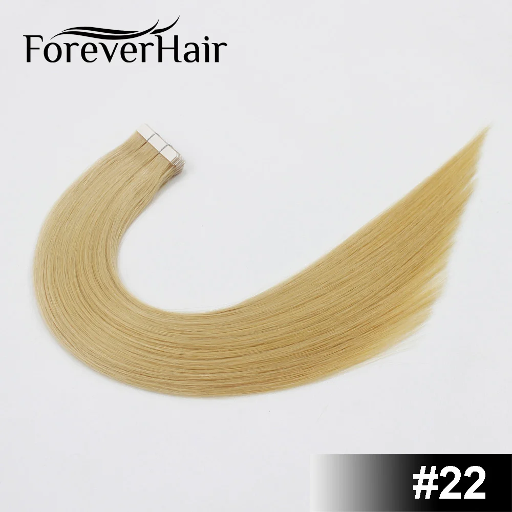 FOREVER HAIR 2,0 г/шт. 1" Remy лента для наращивания человеческих волос коричневый 8#20 шт/упаковка Высший сорт бесшовная кожа наращивание волос 20шт - Цвет: #22