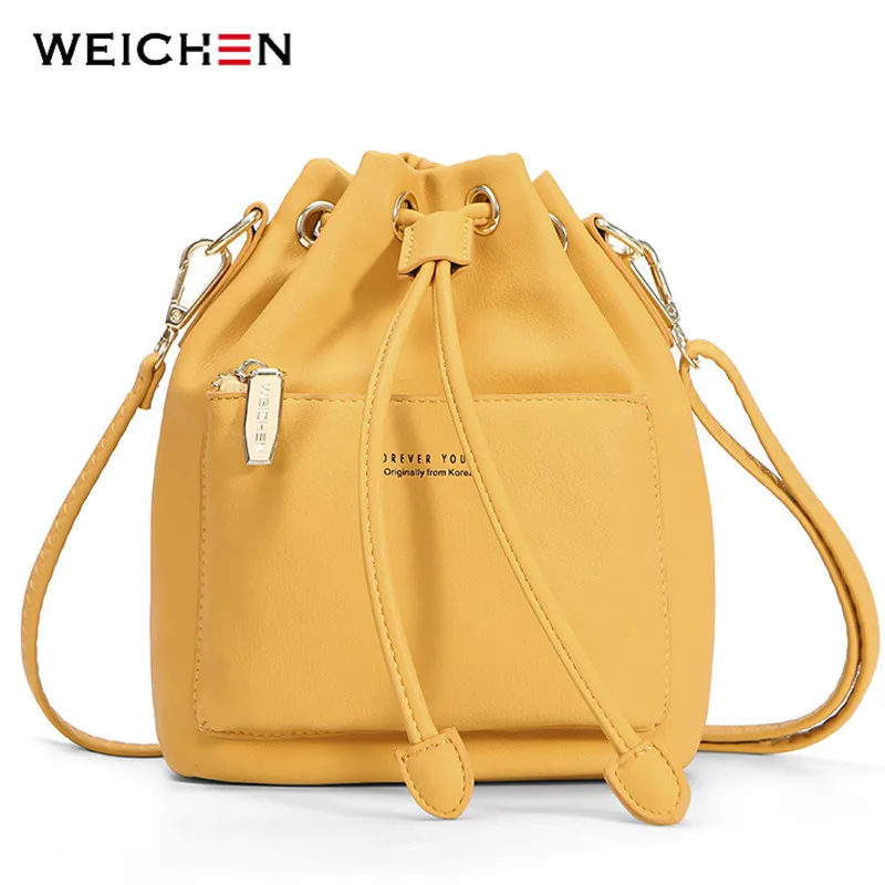 WEICHEN Fashion Bucket Shoulder Bag Women Drawstring Crossbody Bag Female Messenger Bags Ladies Synthetic Leather Handbag Sac|Shoulder Bags| - AliExpress