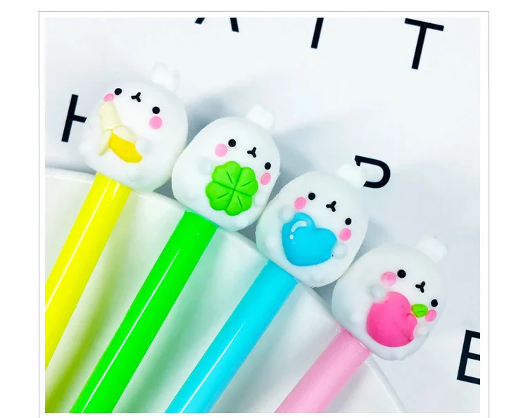 40 шт. kawaii ручка милые Креативные molang милые гелевые ручки для школы Студенческие офисные принадлежности для письма мультяшная ручка корейский стационарный