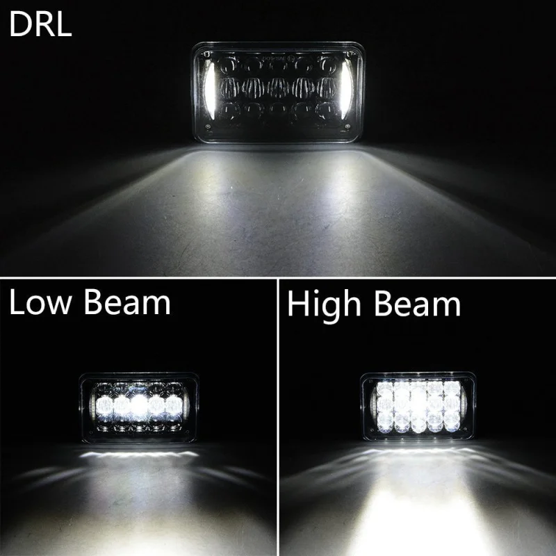 2017 New 4x6 inch LED Headlights Rectangular Replacement H4651 H4652 H4656 H4666 H6545 For Peterbil Kenworth Freightinger Ford (14)