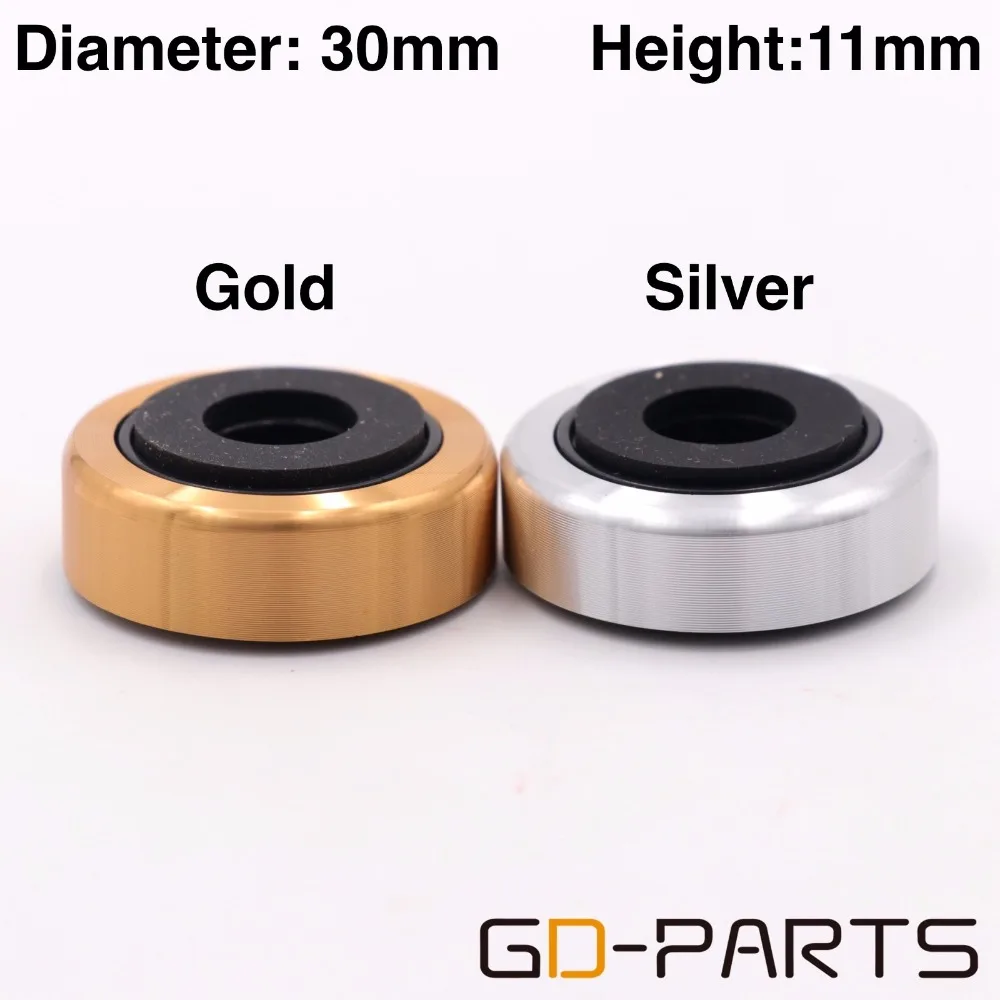 

30x11mm Aluminum Plastic Machine Isolation Mat Feet Pad Base Spike For Speaker CD DVD Turntable AMP Chassis Cabinet Silver Gold
