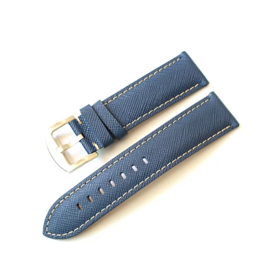 

2019 new 20 22mm 24mm Handmade quality Genuine Leather Watch Straps Belt blue black Universal Watchbands Band for branded watch