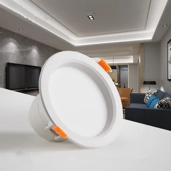 

10pcs/lots 220v led downlight 6W9W12W15W18W full set of living room ceiling ceiling lamp Spot light Slim hole light