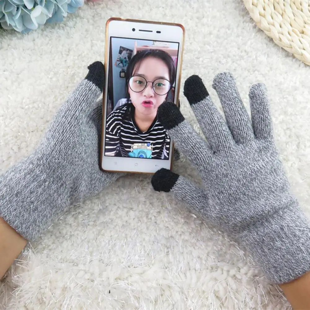 1 пара новых Для женщин Для мужчин многофункциональный трикотажные Экран Зимние перчатки мягкие теплые варежки для смартфонов ноутбука