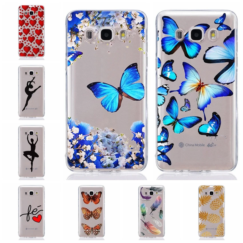 For Samsung Galaxy J1 J2 J3 J5 J7 prime J120 J320 J530F TPU Colorful Soft Heart Butterfly Painted Desig Cover Case Fundas E327 |