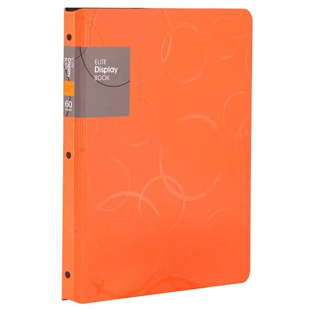 

60 Pockets Presentation Book with Sheet Protectors, A4 Size Business Presentation Folders (Orange)
