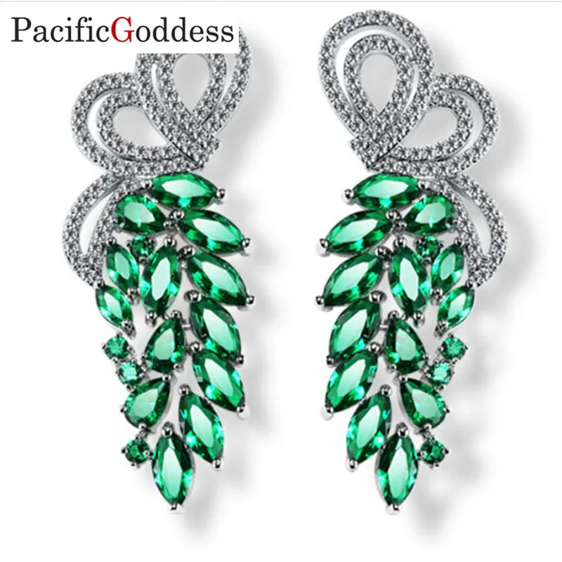 

Pacificgoddess Luxury elegant European and American fashionable earrings with aaa zircon creative earrings long