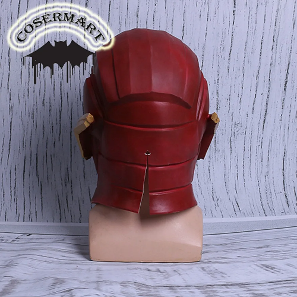 2017 Movie Justice League Mask The Flash Red Mask Latex Cosplay Costume Adult Halloween Helmet Flash Accessories Handmade New (2)2
