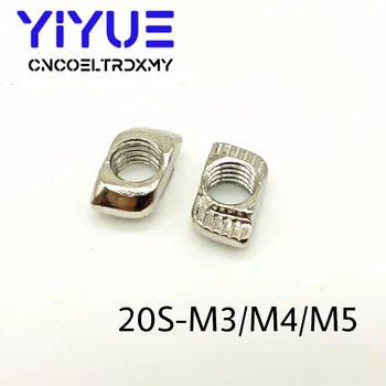 

20 pcs M3/M4/M5*10*6 For 20 Series Slot T-nut Sliding T Nut Hammer Drop In Nut Fasten Connector 2020 Aluminum Extrusions