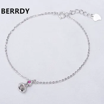 

925 Silver Pearl Bracelet Chain Findings, Fashion Charm Bracelet Chain Settings Jewelry Parts Fittings Charm Accessories 2 Color