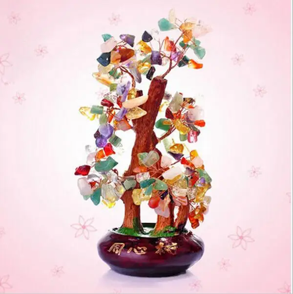 Kopen Gratis Verzending 2014 Nieuwe Hot Koop Crystal Decoratie Kristal Geluk Boom Bevorderen Huwelijk Effen Liefde Woondecoratie gratis verzending