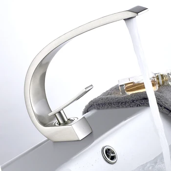 

Basin Faucets Modern Bathroom Mixer Tap Brass Washbasin Faucet Single Handle Single Hole Elegant Crane For Bathroom Faucets Tap
