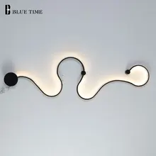 Blue Time Black White Creative Bathroom Wall Light Led Bedroom Decoration Vintage Personality Brief Modern Led