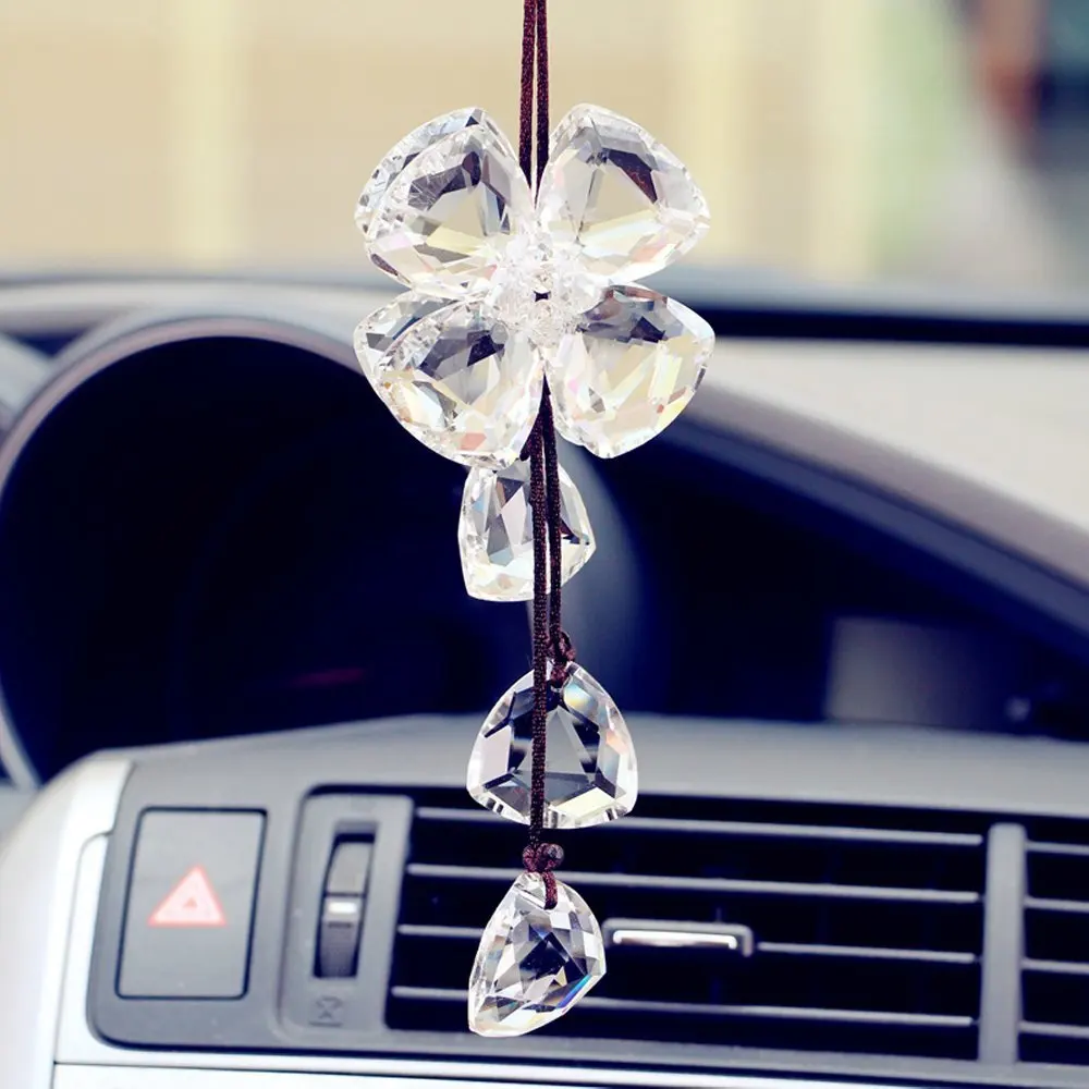 COGEEK Crystal Four Leaf Clover аксессуары для интерьера автомобильные Подвески авто зеркало