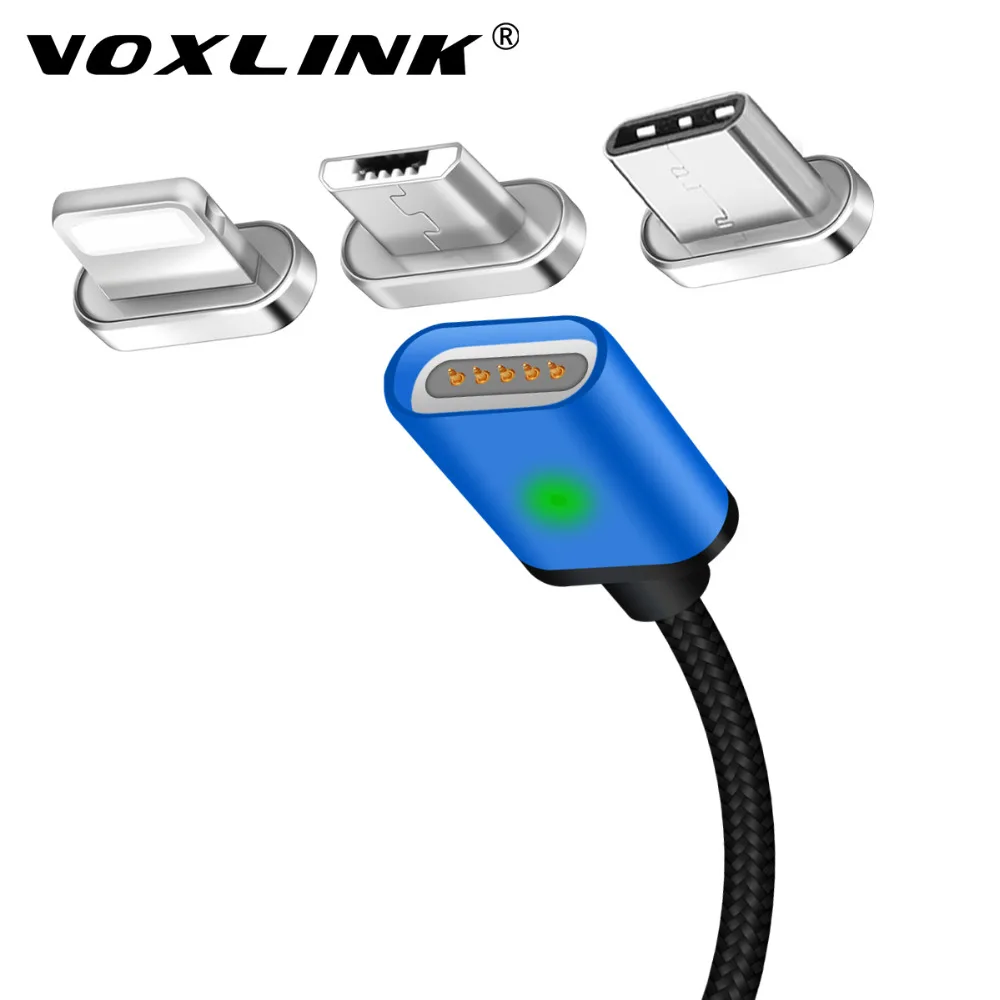 VOXLINK 3 в 1 Магнитная Micro USB кабель для зарядки iPhone 8 7 6 S плюс samsung HUAWEI LG 2.4A usb type c|cable