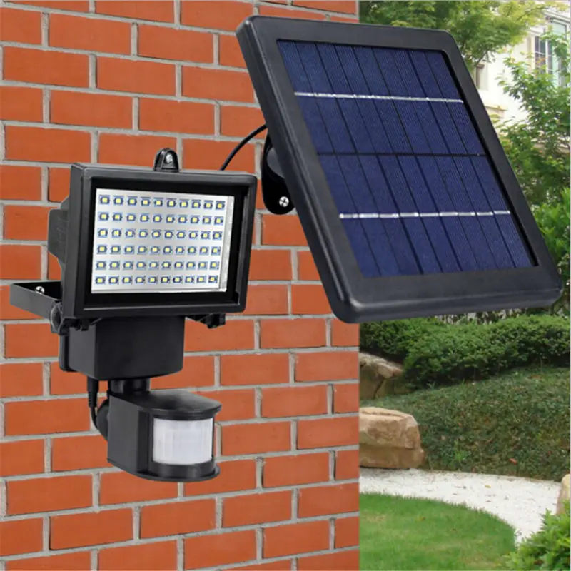 

4pcs/lot High Quality 60LED Ultra Birhgt PIR Motion Sensor Solar Floodlight Spotlight Outdoor Path Garden Light