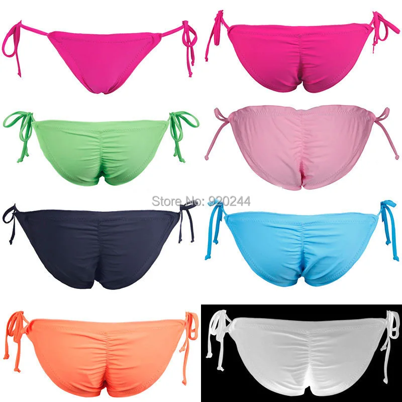 2015 brand swimsuit vintage Candy colors sexy scrunch butt bikini brazilian  thong bikini biquini plus size women underwear