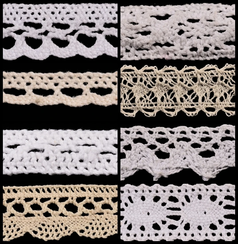 

Lace Trim Cotton String Fabric Net Elegant Knitting Threads for Cloth Jewelry Making Design Wedding Bride Dress Party Decoration