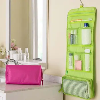 

Portable Hanging Organizer Bag Foldable Cosmetic Makeup Case Storage Traveling Toiletry Bags Wash Bathroom Accessories