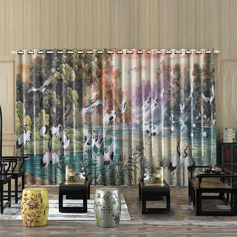 New Arrival Bedroom Living Room Curtain Cortinas Blinds 3D Birds Print