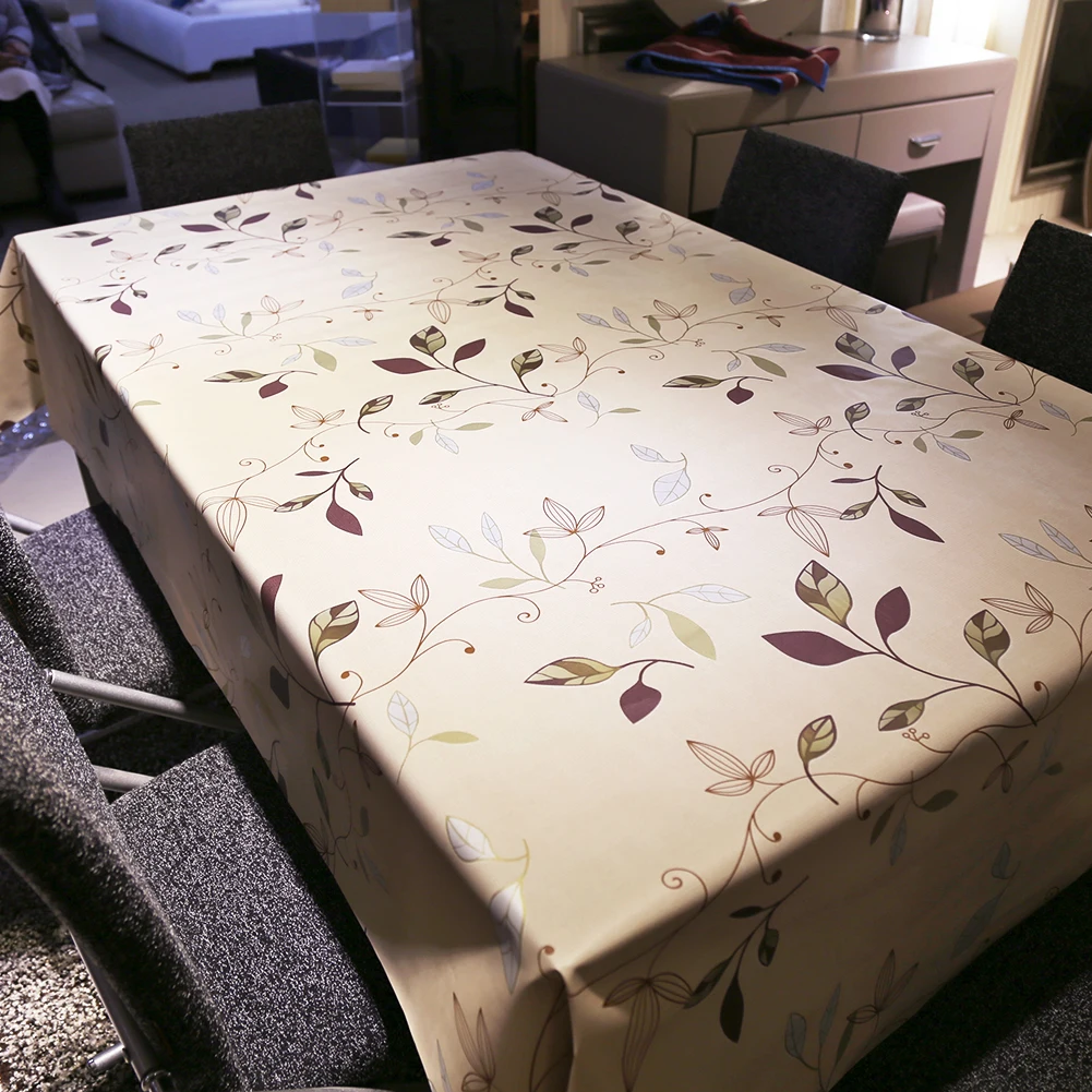 

Flower Table Cloth Waterproof Oil proof Floral Printed Lace Edge Plastic Table Covers Anti Hot Coffee Tablecloths