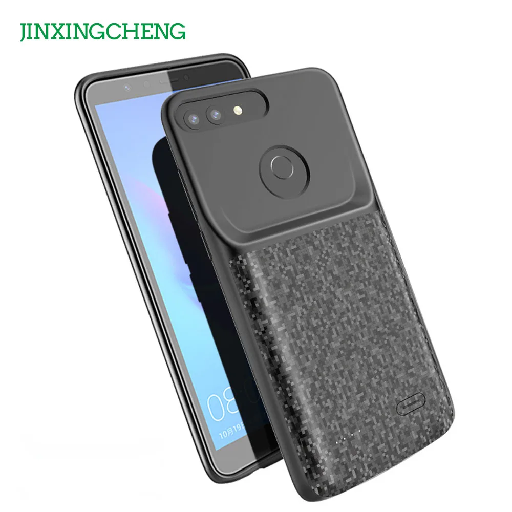 

JINXINGCHENG Fast Charger Soft Frame Battery Case for Huawei Y7 2018 4700mah Back Clip Fast 18650 Battery Charger Enjoy 8 Cover
