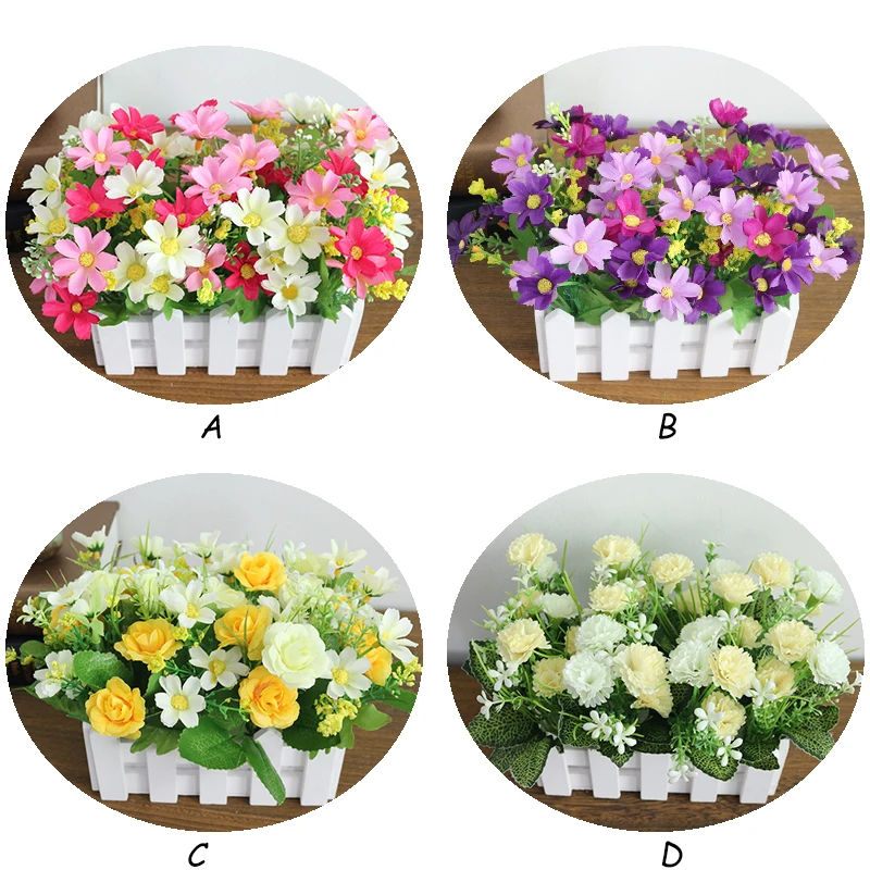 JAROWN Simulation Flower Set Home Living Room Window Lay Wedding Decoration Restaurant  Cafe Decorate Fake Flower Pot Landscape (22)