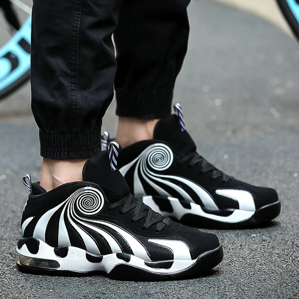 2019 Men's shock-absorbing non-slip basketball shoes fashion comfortable breathable sneakers basketball shoes high top 40J1 (9)