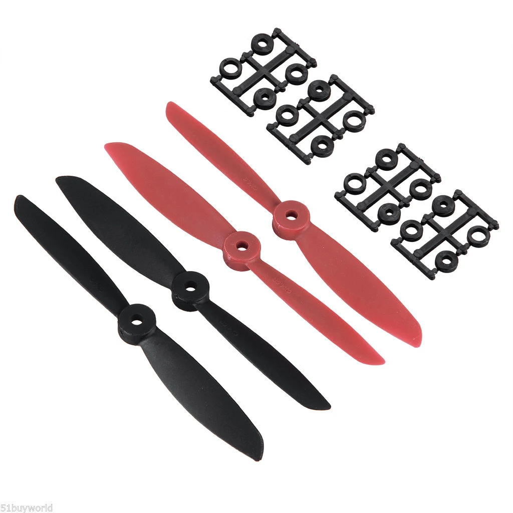 

2 Pair 6045 Propeller CW CCW Prop for QAV250 QAV280 H250 ZMR250 QuadCopter Black+Red