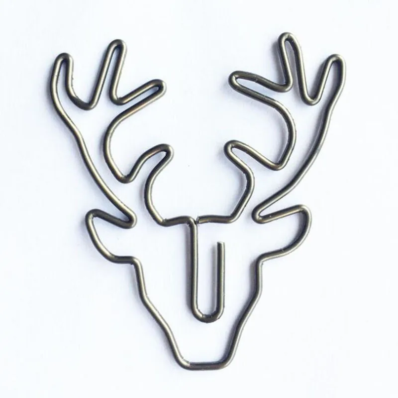 

8pcs Retro Deer Head Shape Trend Paper Clip Children Students Learning Stationery Gifts School Office Supplies (Without Box)