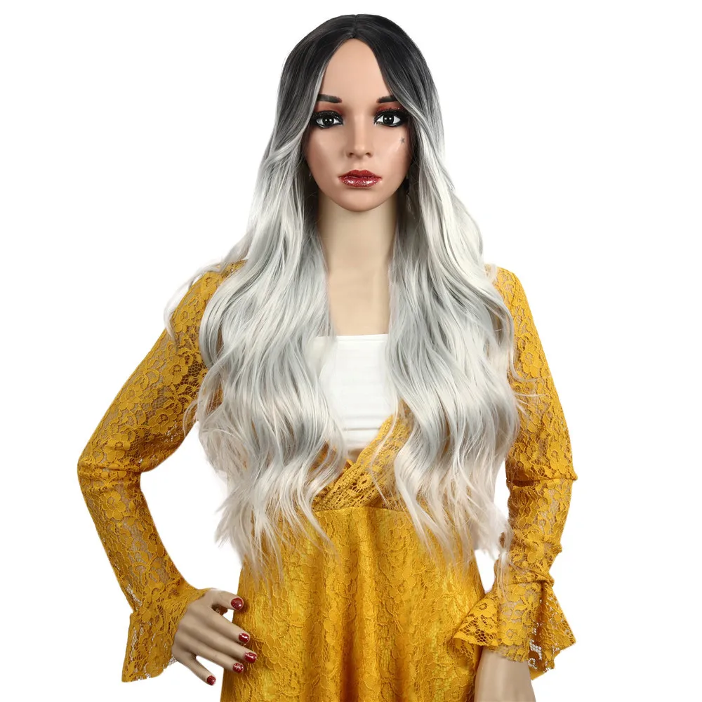 Rush Sale! All Ages Brand-new Long Curly Wavy Synthetic Wig Gray Brown Natural Full Wigs For Women 28 Inches Gift Dropshipping Rush Sale! All Ages Brand-new Long Curly Wavy Synthetic Wig Gray Brown Natural Full Wigs For Women 28 Inches Gift Dropshipping