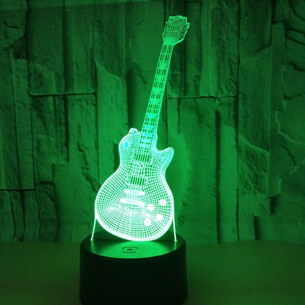 3D Led визуальный Красочный USB настольная лампа креативная Мода Музыка электрогитара лампа Декор подарки Lampara детский спальный ночник