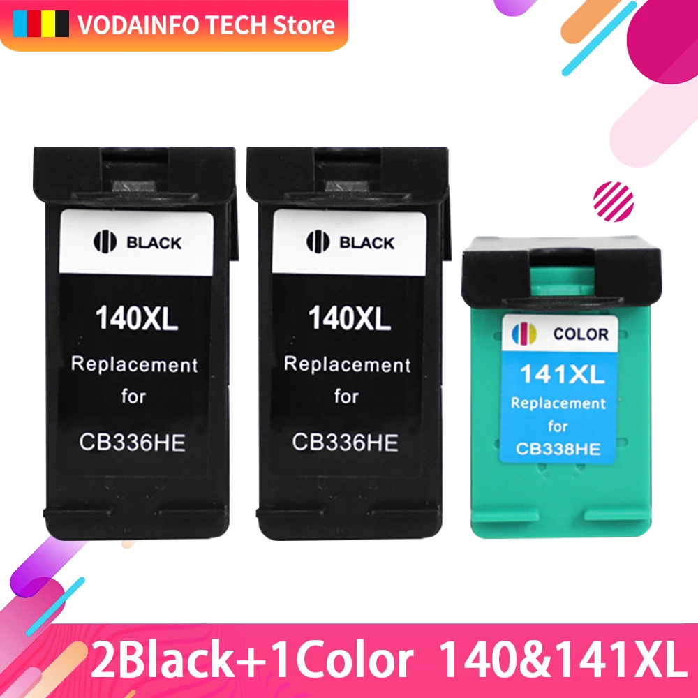 

QSYRAINBOW Compatible for hp140XL 141XL Ink Cartridge Replacement for HP 140 141 HP140 for Photosmart C4583 C4283 C4483 C5283