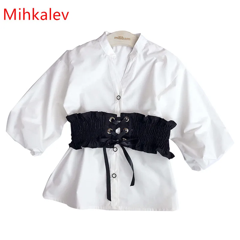 

Mihkalev 2018 spring long sleeve white blouses for girl tops and shirts kids school shirts for children clothing girls outfits
