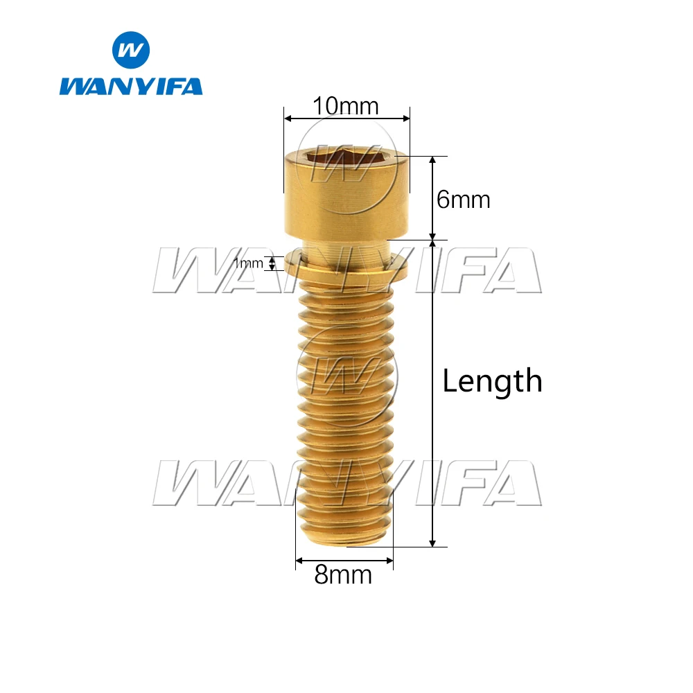 Титановый "Wanyifa" Болт M8x 20 25 мм шестигранный ключ Columniform головка для BMX велосипед стволовых шурупы Велосипедный спорт болты для выноса руля