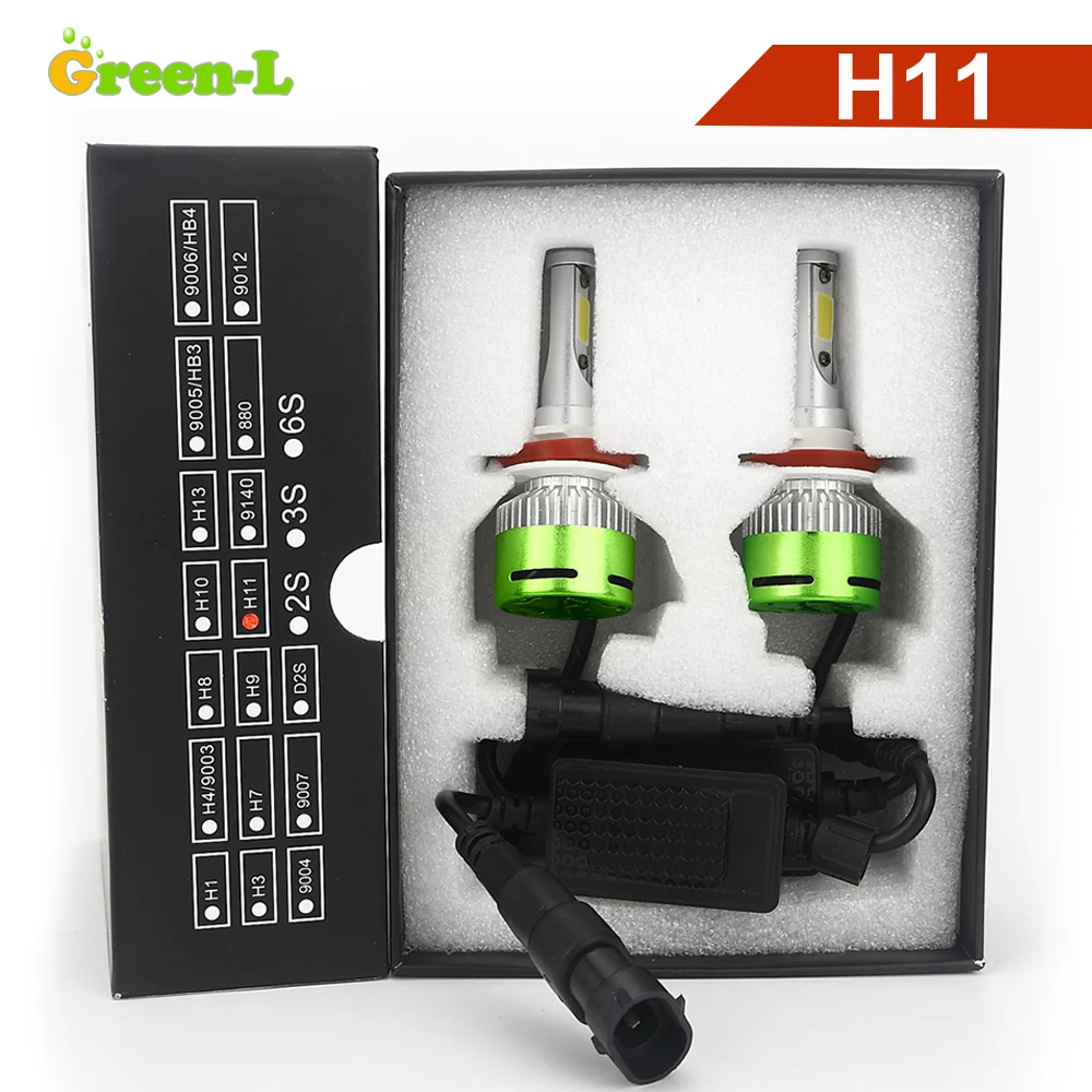 

Green-L led headlight Fog lights led car lights h7 led H4 h1 h3 9005 h11 9006 lamps for car led 24V 9000lm 60w free shipping
