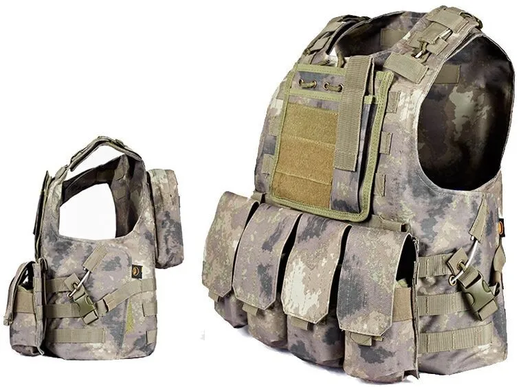 Военный Molle тактический FSBE Стиль Перевозчик жилет ж/медицинская сумка A-TACS FG 1000D нейлон