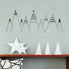 Patterned Mountains Wall Art Decal , Mountain Woodland Nursery Tribal Wall Decals Nordic Style Home Decor Vinyl Wall Stickers