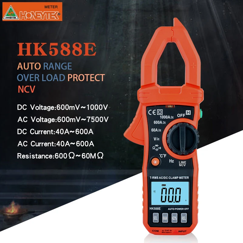 

Digital Clamp Multimeter Handheld LCD Multimeter Meter Current AC/DC Voltage Resistance Capacitance Frequency Tester Detection