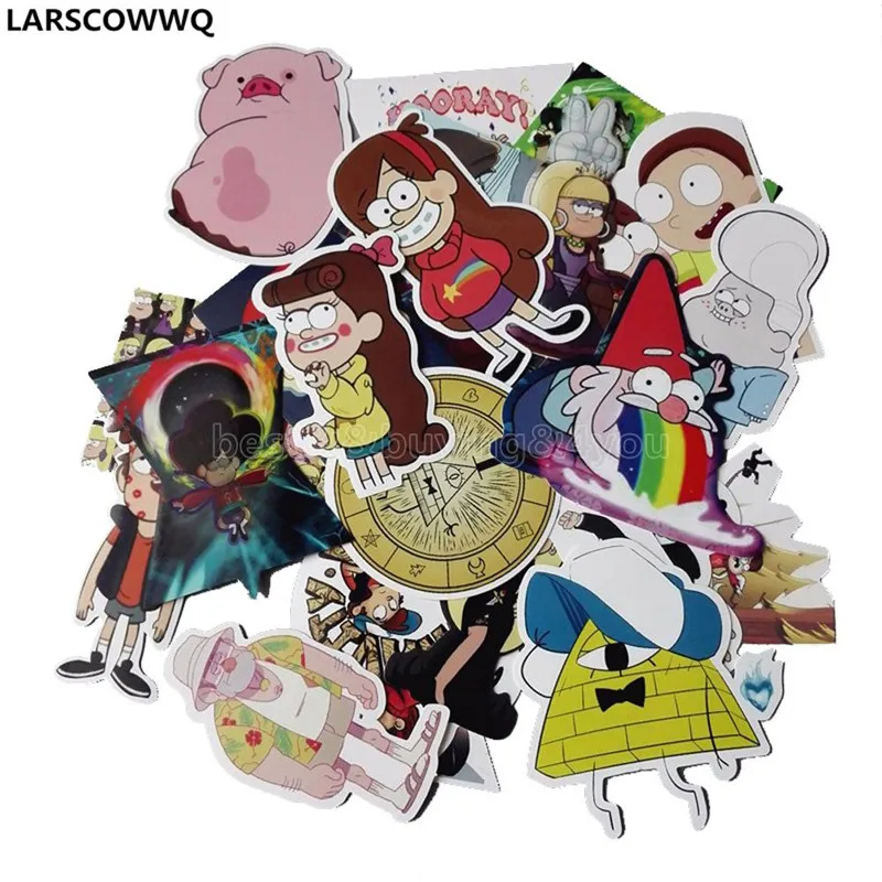 

LARSCOWWQ Gravity Falls Weird Town Stickers Trade Graffiti Suitcase Trolley Case Stickers